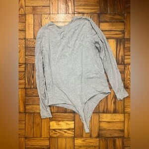 nuuds Gray Long Sleeve Bodysuit